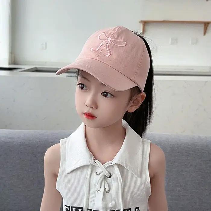 Casquette de baseball Bowvétérans pour enfants unisexe, ajustable, coton polyester, visière solaire, motifs brodés, protection UV, ajustement facile, pour garçons filles, activités extérieures, soleil, printemps été automne hiver