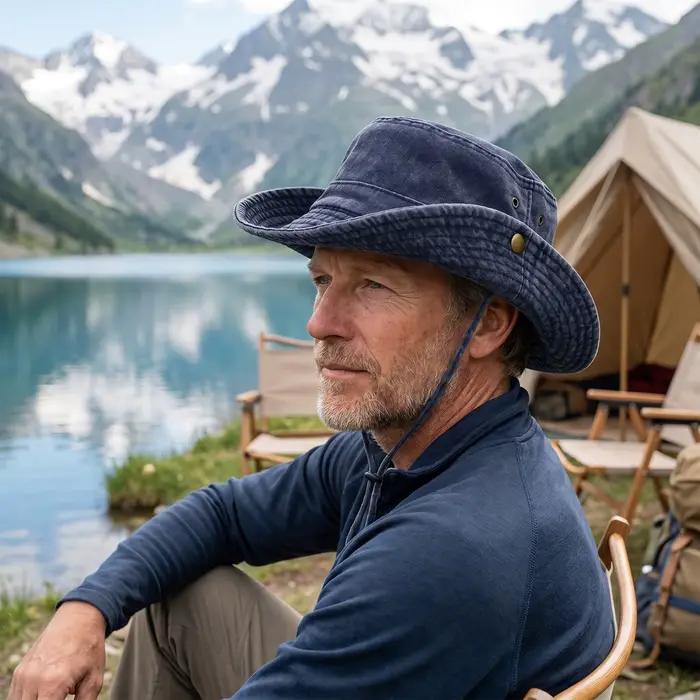 Chapeau de pêche en coton lavé pour hommes et femmes