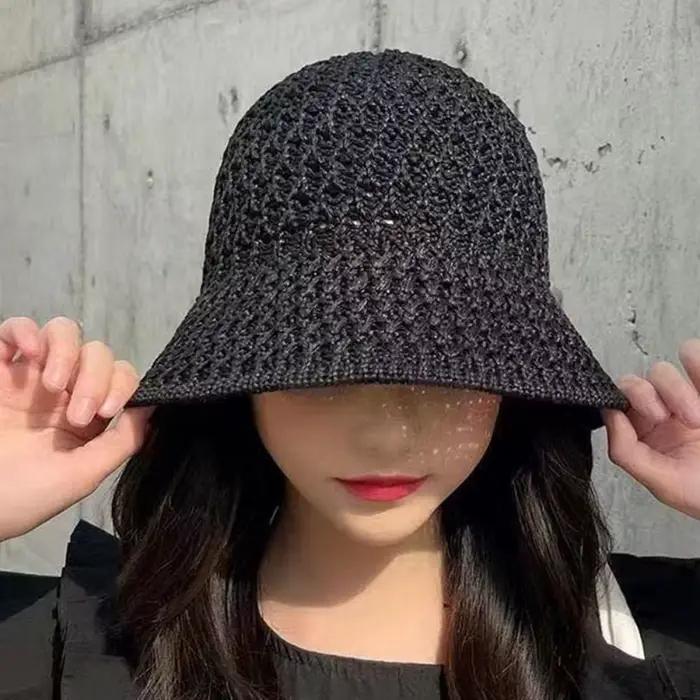 Bandeau de paille Panama naturel pour femme, chapeau de plage d'été à large bord, polyvalent et élégant pour diverses occasions