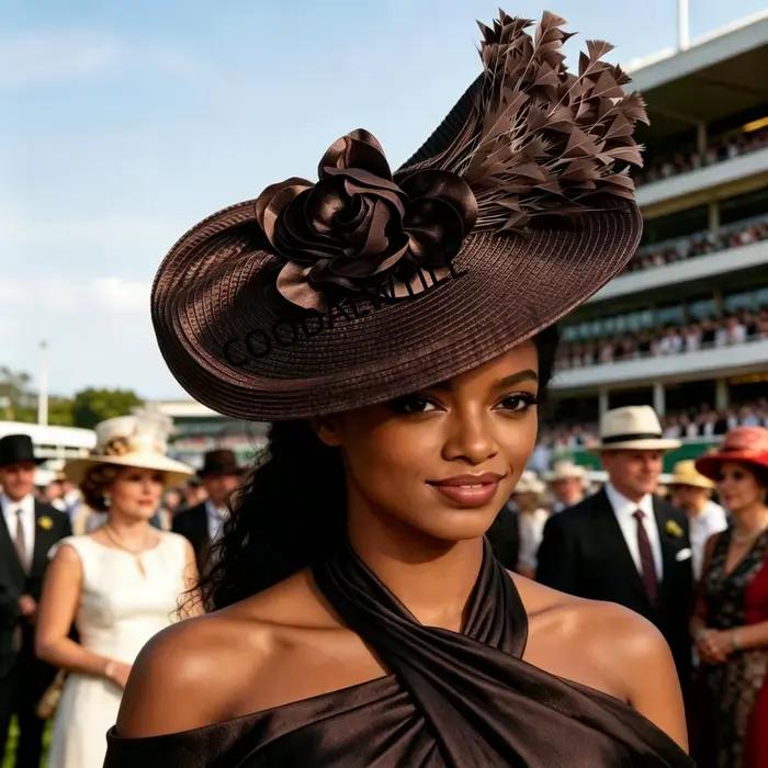 Chapeau bibi en paille tissée PP pour femmes