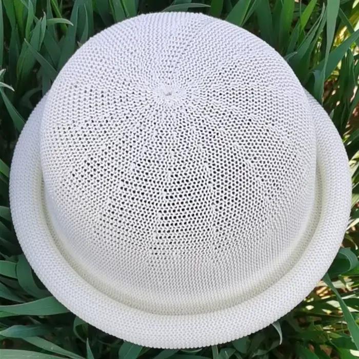 Femmes chapeau de paille printemps été nouveau rouleau bord rond haut Style coréen élégant