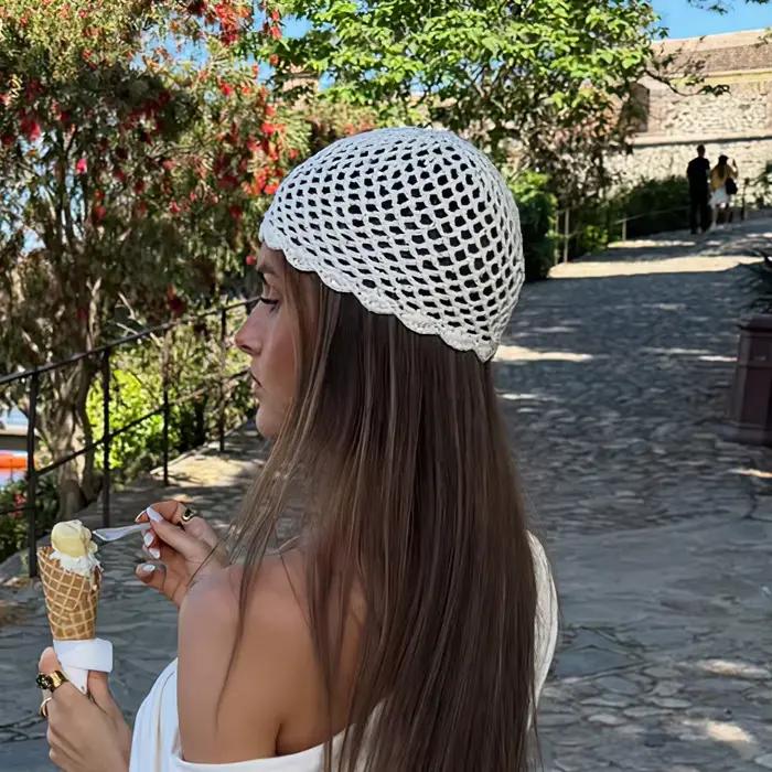 Chapeau en crochet fait main pour femme
