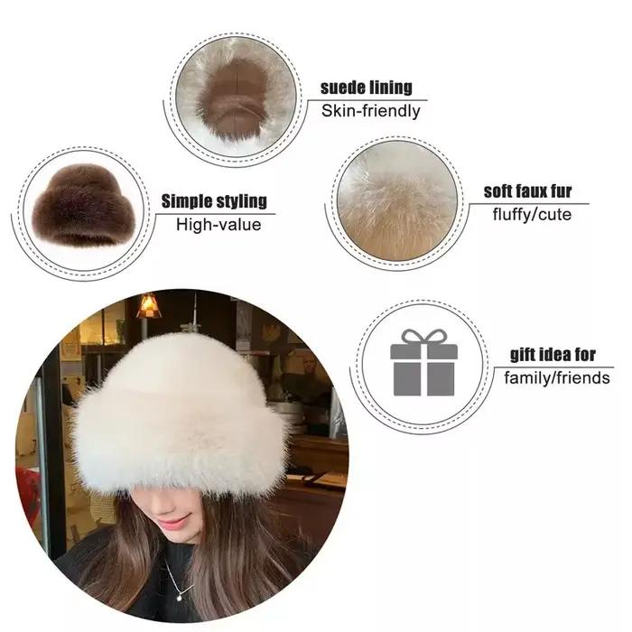 Chapeau chaud en fausse fourrure confortable pour femme