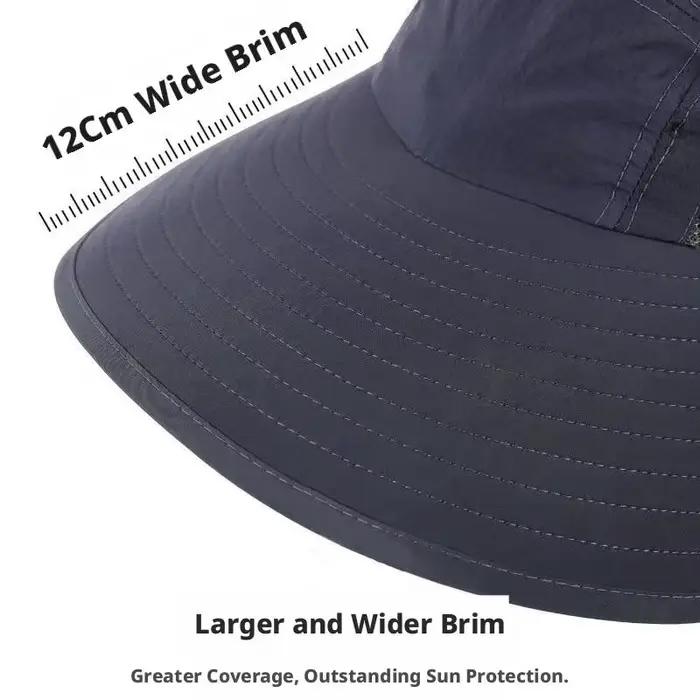 Chapeau de protection UV à large bord avec protège-nuque pour hommes et femmes