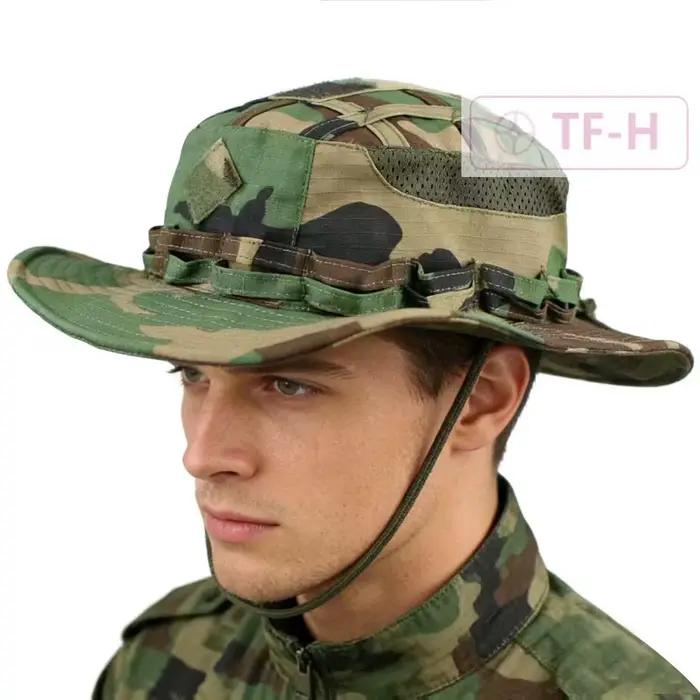 Casquette Boonie à large bord camouflage pour hommes et femmes, chapeau de sport anti-UV pour chasse, randonnée, pêche et occasions estivales