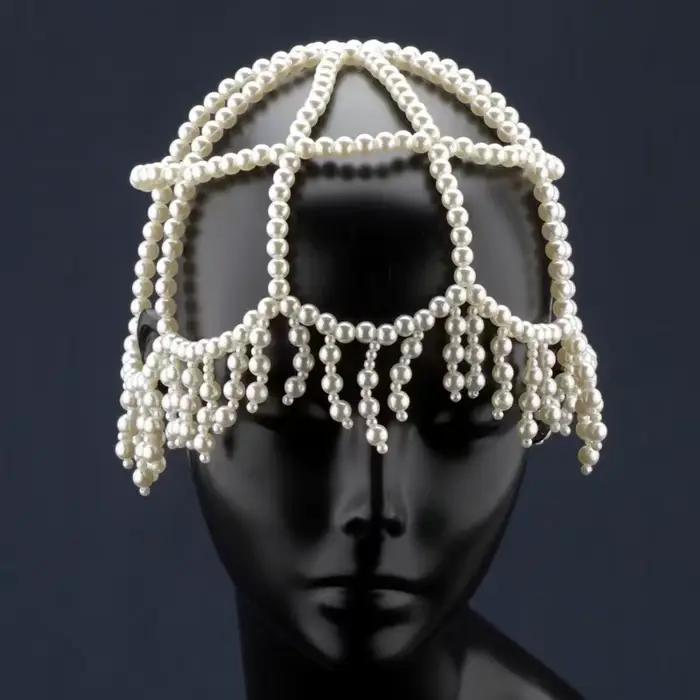 Nouveau Chapeau Chic Femme 2026 Tissé à la Main en Perles Blanches – Bonnets Élégants pour Dames