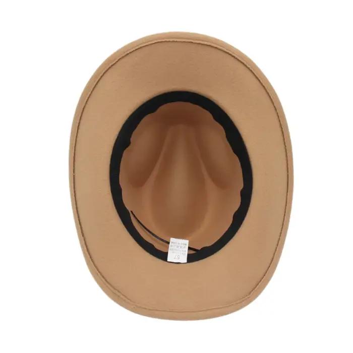 Chapeau de cowboy en feutre style ethnique avec bande de vache