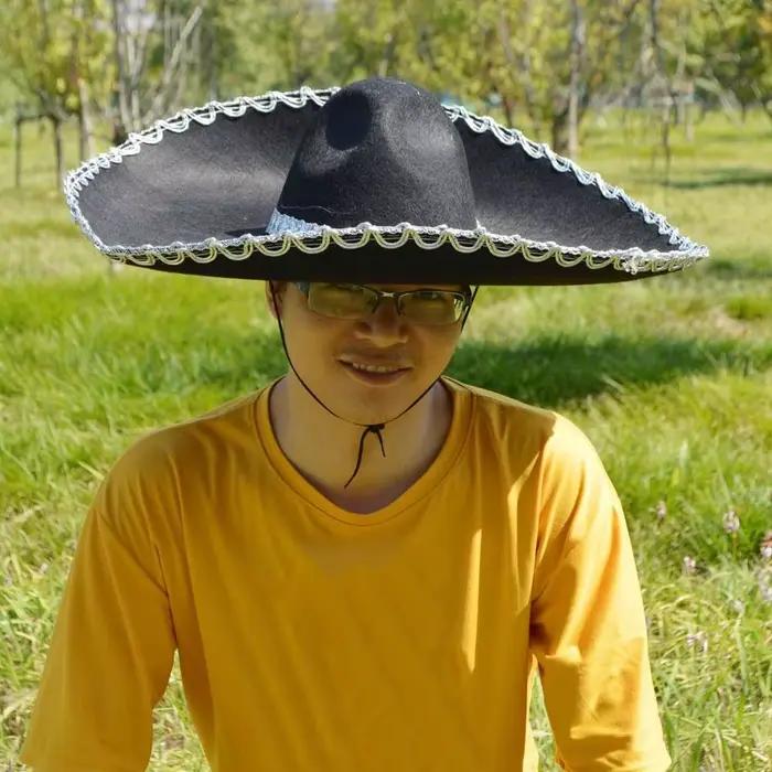 Chapeau Sombrero de Style ethnique à bord roulé