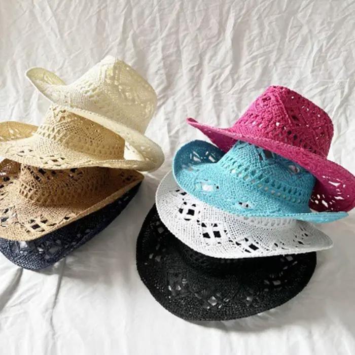 Chapeau de paille bohème Vintage pour femmes et hommes