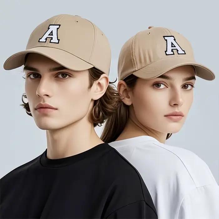 Casquette de baseball kaki brodée avec initiales A-Z pour femmes et hommes