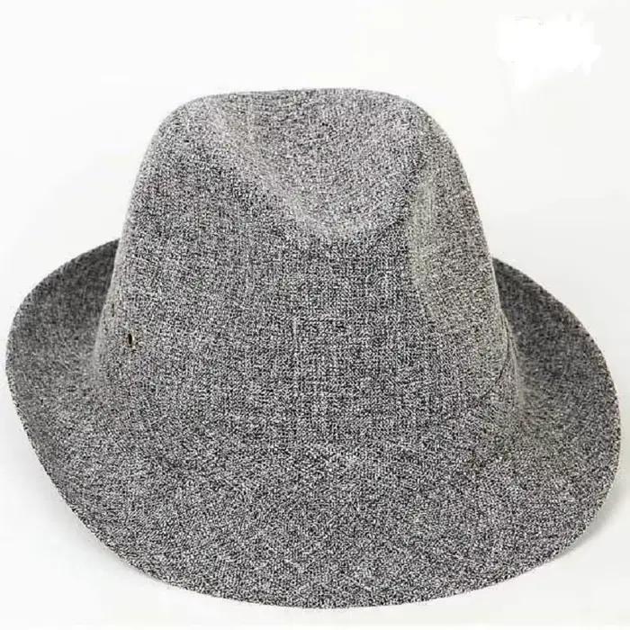Chapeau fedora homme en lin et polyester pour adultes élégant et durable pour l'extérieur printemps automne