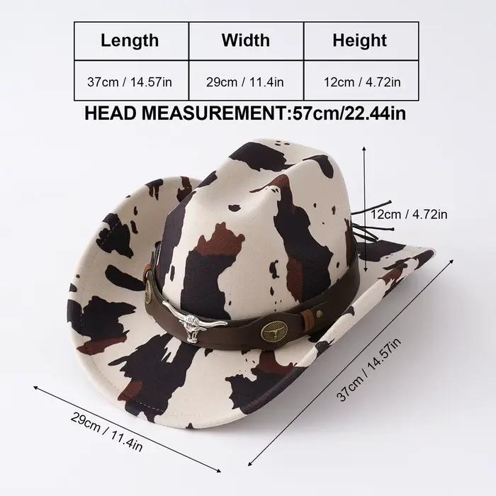Casquettes occidentales imprimées de vache de Style ethnique avec ceinture