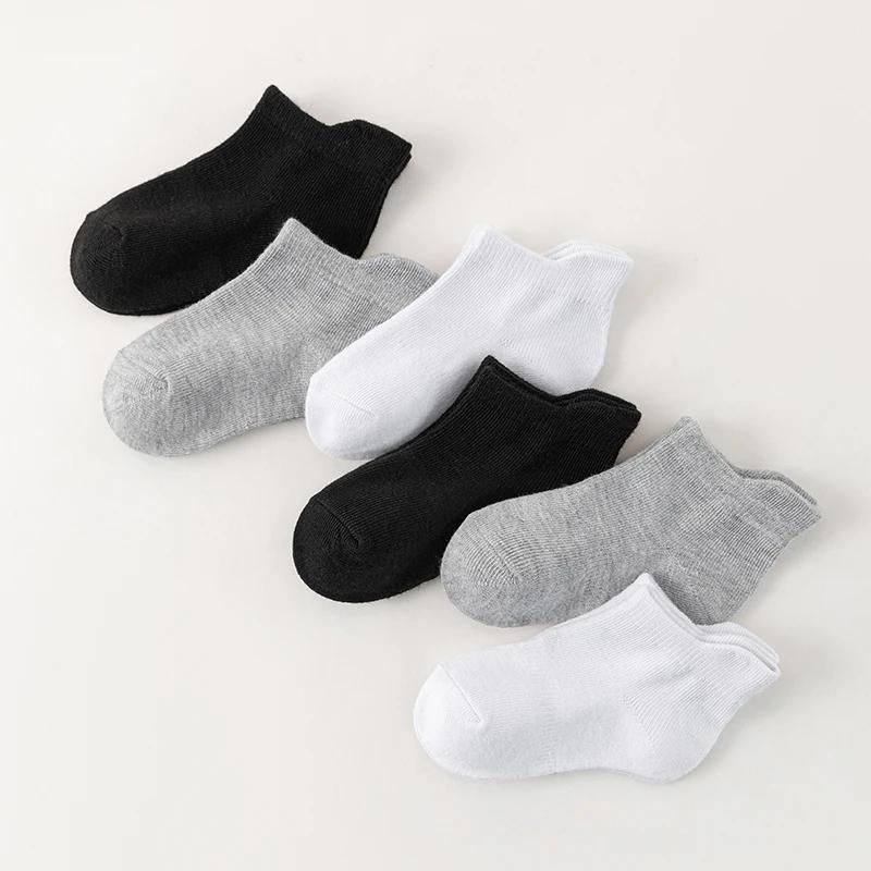 6 paires de chaussettes pour enfants, chaussettes blanches pour bébés garçons et filles