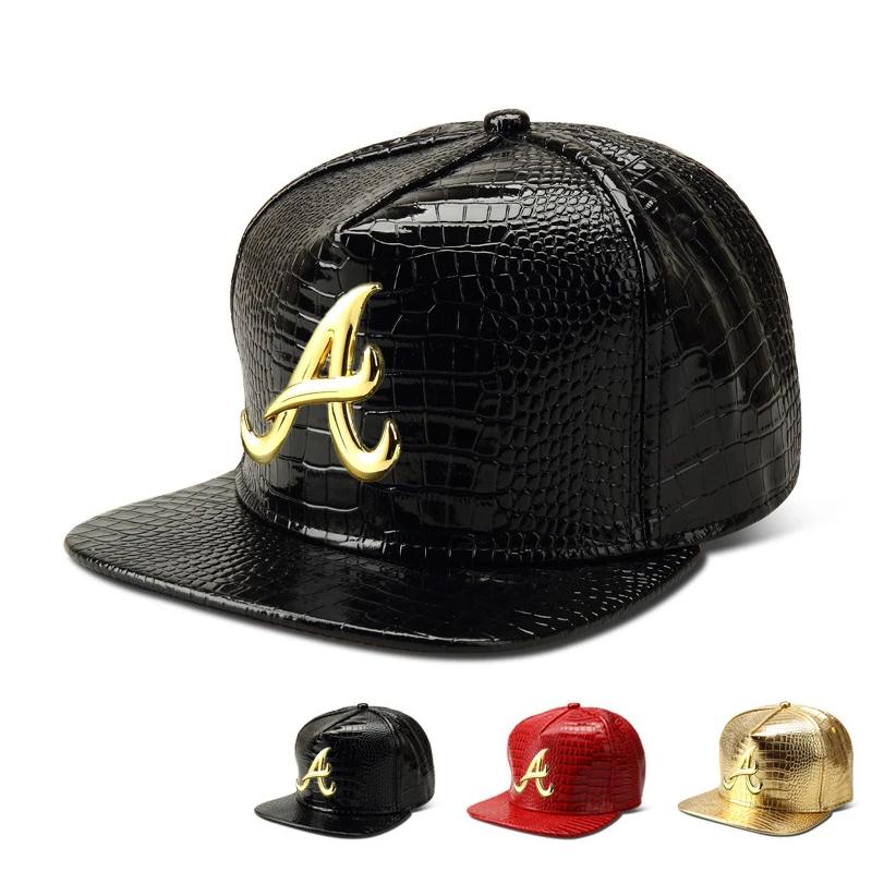 ChimPU-Casquette Hip Hop en Peau de Crocodile pour Homme et Femme, Bonnet de Baseball pio avec Lettr