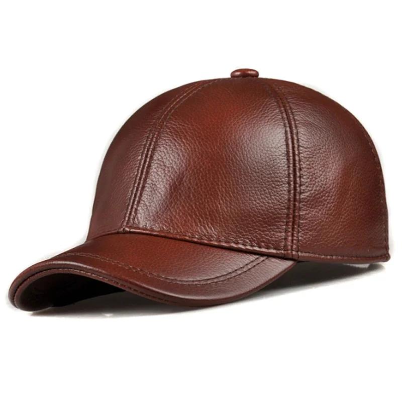 Casquettes de baseball en cuir véritable pour hommes et femmes, chapeaux Hip Pop, bonnet, langue de