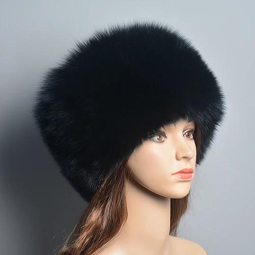 Chapeaux d'hiver en vraie fourrure pour femmes, bonnets en fourrure de renard naturelle, chapeau de