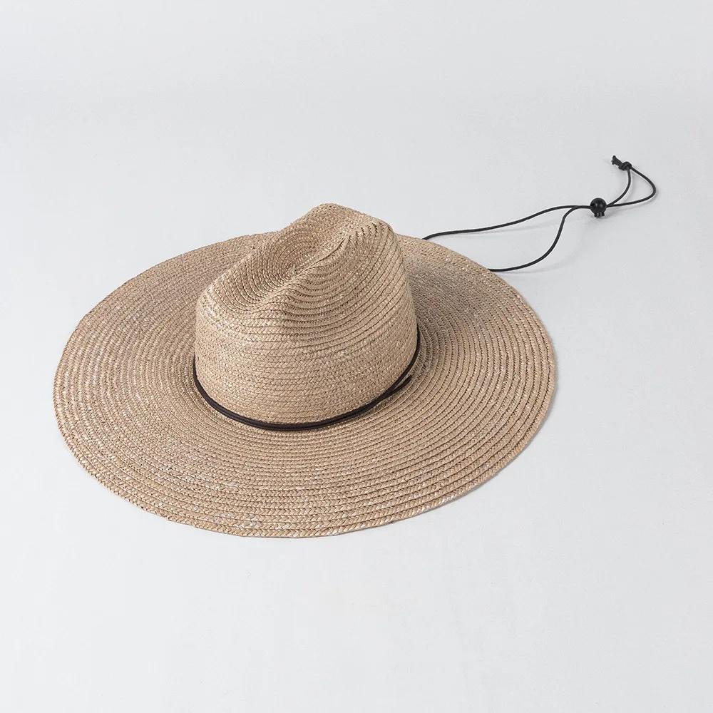 Chapeaux de paille andertissés à la main pour femmes, chapeau de soleil de plage, casquette Fedora à
