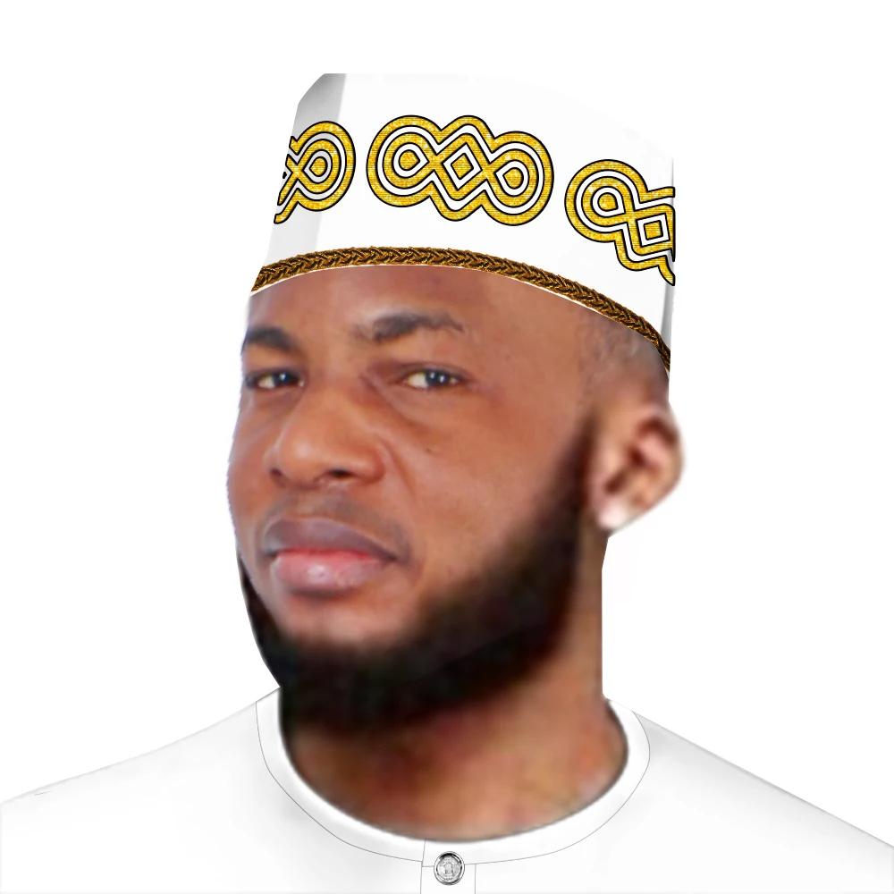 Casquettes brodées en or et argent pour hommes, chapeaux Kufi africains, mode d'inspiration africain