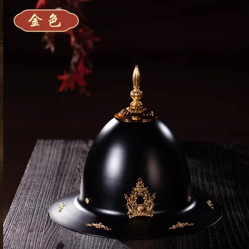 Chapeau de la Garde Royale de la Dynastie Ming Chinoise, Casque en fer pour homme, Casque soucoupe v
