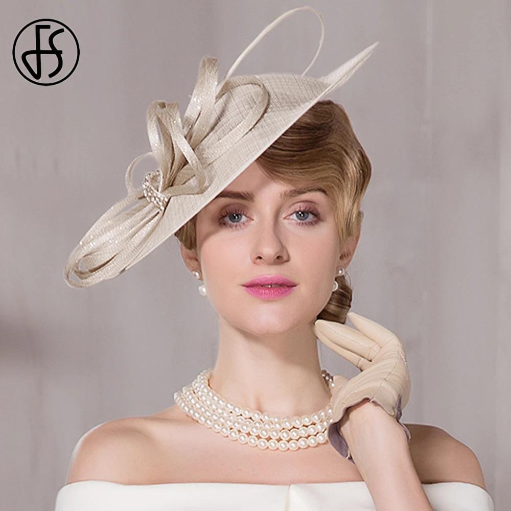 Chapeau fascinateur en sinamay blanc pour femmes