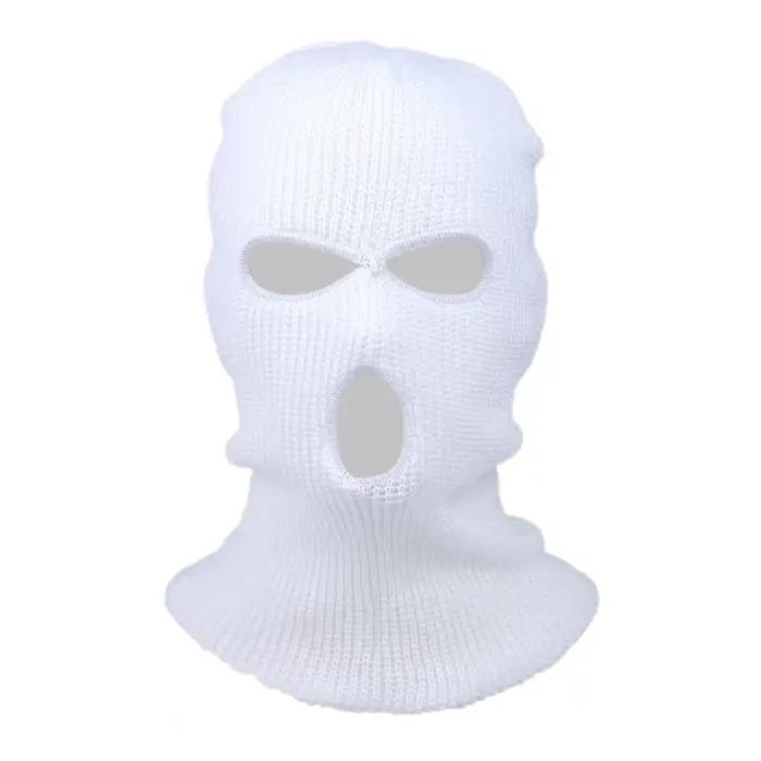 Masque de Ski complet tricoté à 3 trous, cagoule d'hiver, masque complet en tricot chaud pour les Sp
