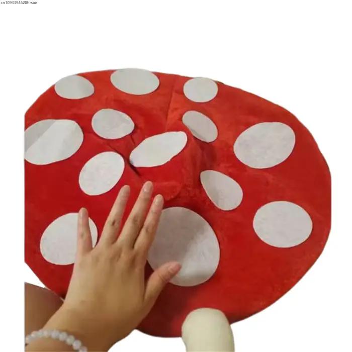 Chapeau en feutre bourgeon de champignon rouge pour enfants et adultes, costume de carnaval, décoration de fête, cosplay, halloween