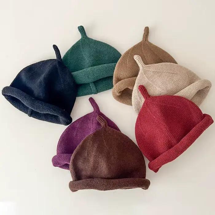 Chapeaux d'hiver pour enfants unisexe en coton solide pour 1-4 ans accessoires de photographie pour bébés occasions spéciales et quotidiennes