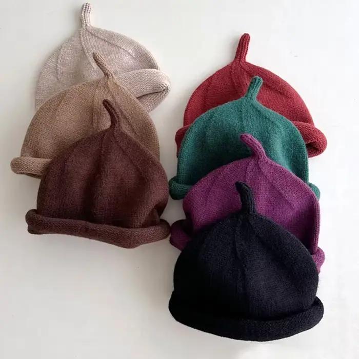 Chapeaux d'hiver pour enfants unisexe en coton solide pour 1-4 ans accessoires de photographie pour bébés occasions spéciales et quotidiennes