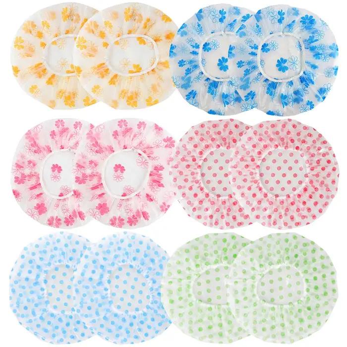 1/5 pièces Bonnet de douche imperméable pour la maison, pour cheveux longs, protection contre les vapeurs de cuisine, bonnet sanitaire