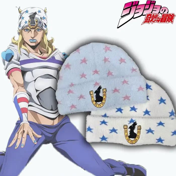 Chapeau Johnny SBR motif étoile peluche pour cosplay et usage quotidien fan anime JoJo's Bizarre Adventure ```