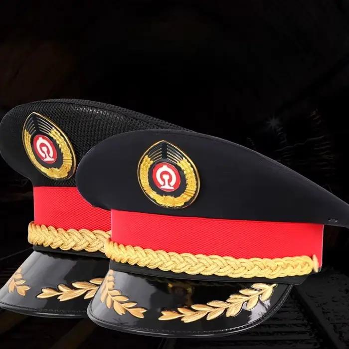 Original Designer flambant neuf chemin de fer grande casquette rouleau avant-toit casquette maille noir grand avant-toit casquettes pour femmes et hommes vente chaude