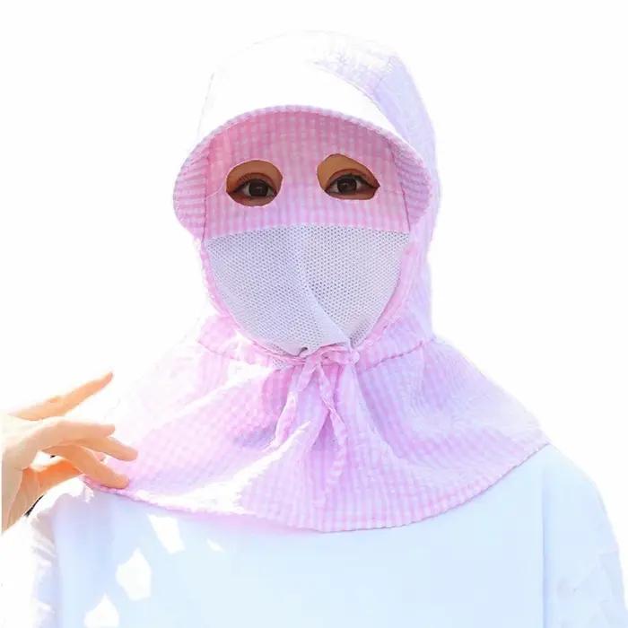 Chapeau de soleil anti-UV intégral en maille respirante à large bord