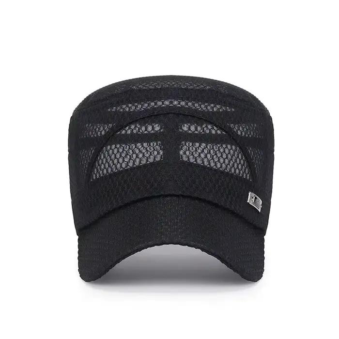 Casquette en maille polyester Iron Label chapeau militaire protection solaire été printemps occasionnels extérieurs unisexe style décontracté