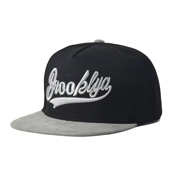 Casquette de baseball Brooklyn Flat Bill protection solaire design unisexe style streetwear acrylique sangle réglableextérieur printemps été