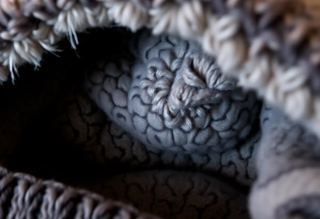 Intérieur d'un chapeau d'hiver, mélange de coton polaire et de laine-polyester
