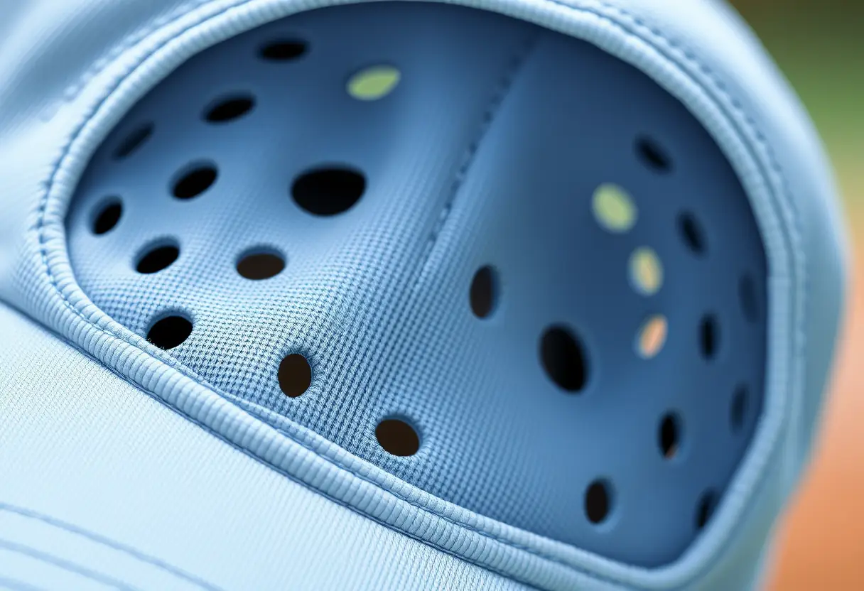 Des trous de ventilation sur une casquette de tennis moderne