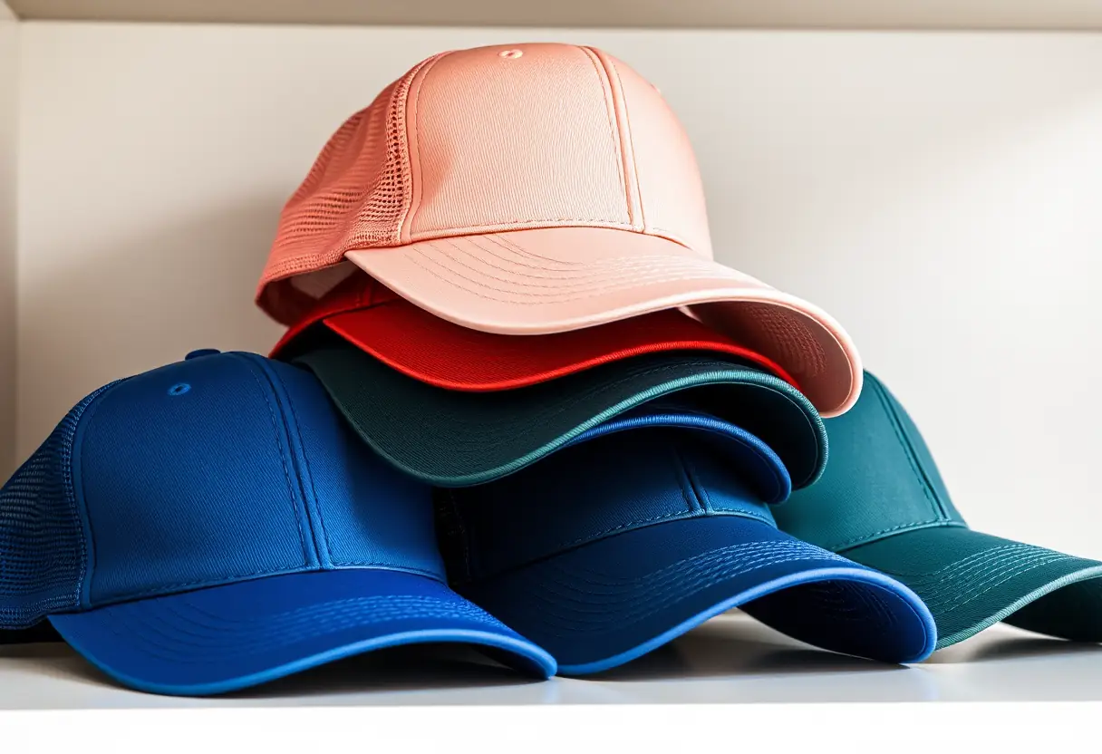 Stacked chapeaux trucker de différentes couleurs
